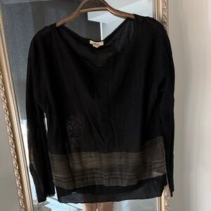 Helmut Lang Black Sheer Women's Top